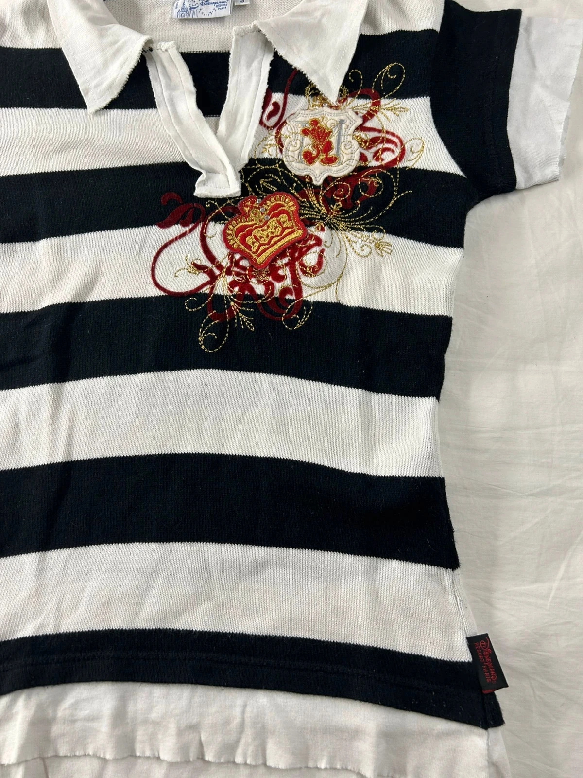 Polo rayado Disneyland resort paris estilo vintage retro Y2K talla s / 100% Algodón / fabricado en Portugal – photo 2